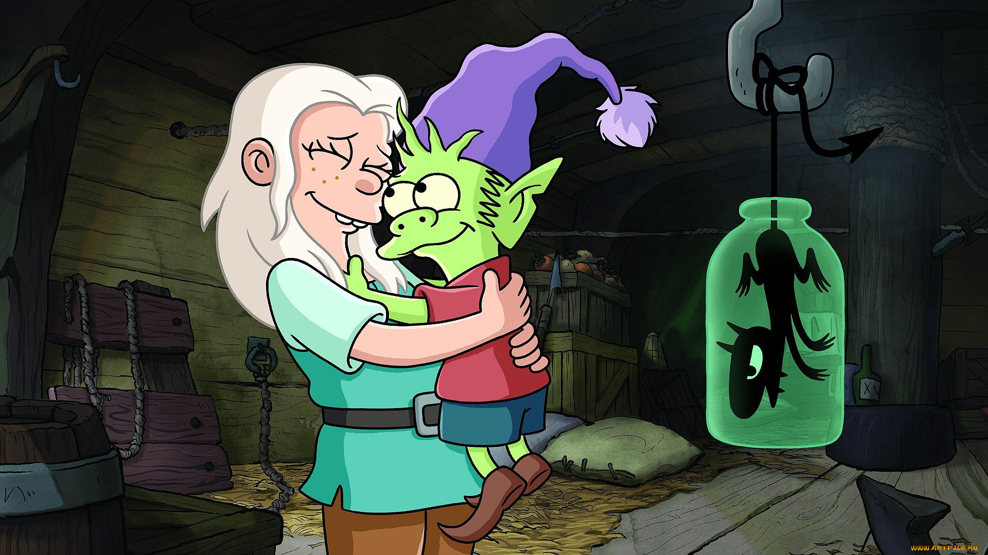 , disenchantment, bean, elfo, luci, 